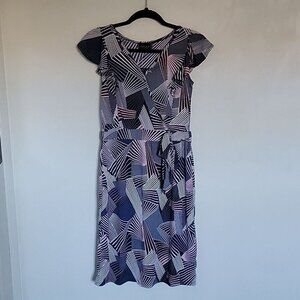 AMANA Geometric Print Knee Length Dress Size Small NWT